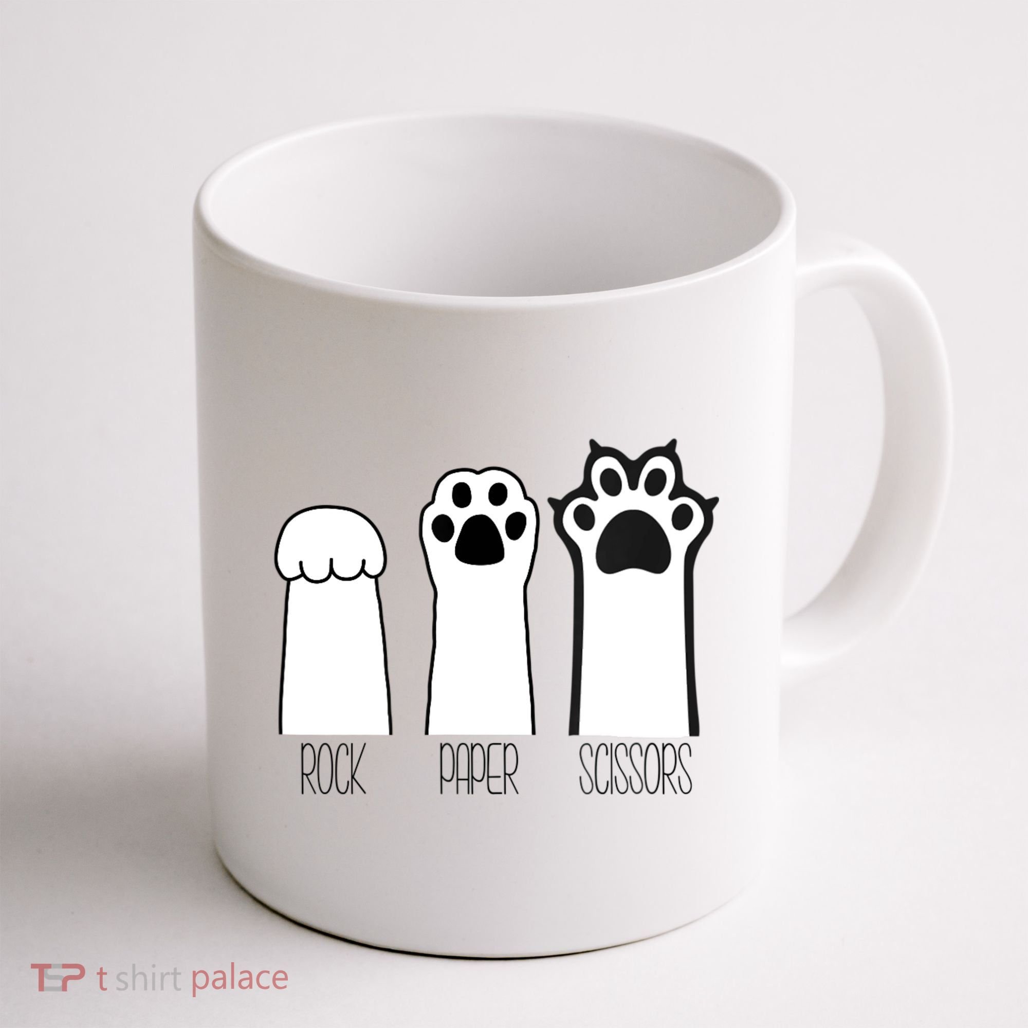 Funny Cat Rock Paper Scissors Cat Paws Cat Lover Coffee Mug