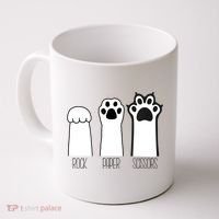 Funny Cat Rock Paper Scissors Cat Paws Cat Lover Coffee Mug thumb 0