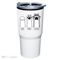 Funny Cat Rock Paper Scissors Cat Paws Cat Lover Tumbler thumb 0