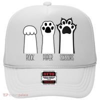 Funny Cat Rock Paper Scissors Cat Paws Cat Lover Hat thumb 0