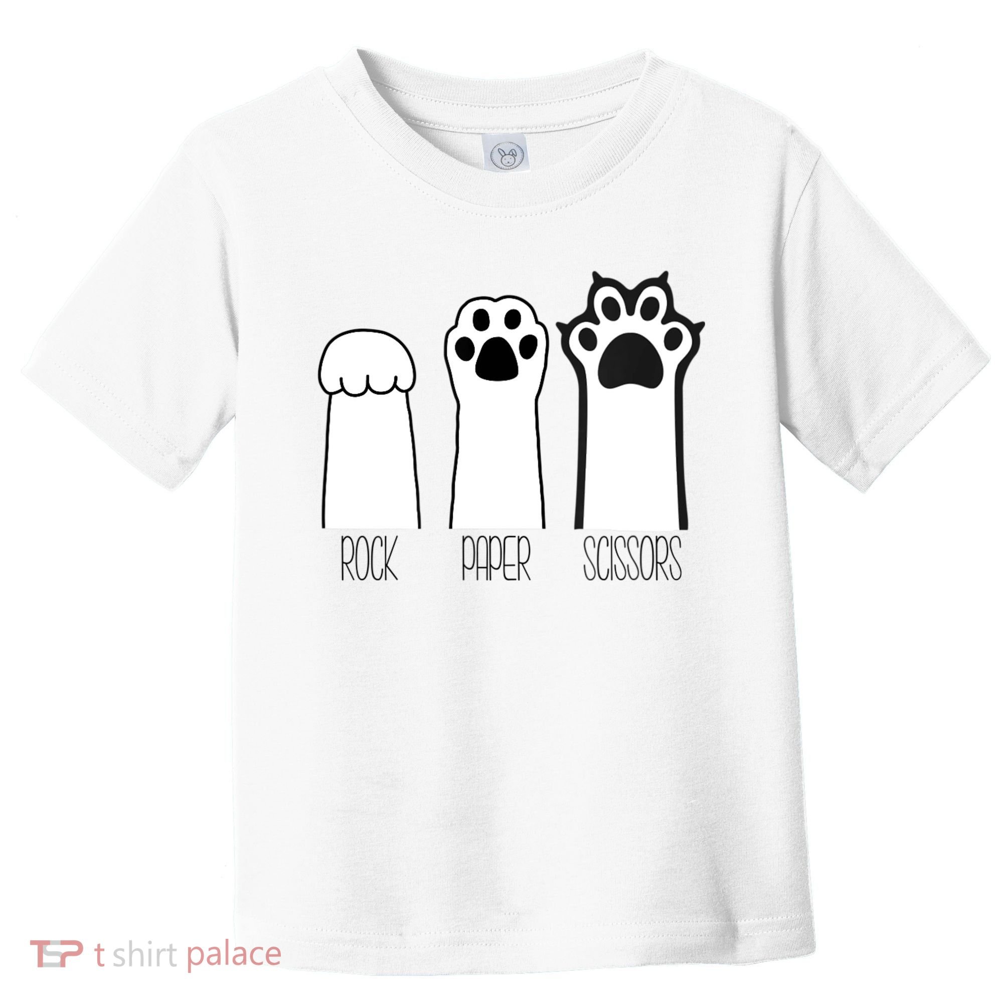 Funny Cat Rock Paper Scissors Cat Paws Cat Lover Toddler T-Shirt