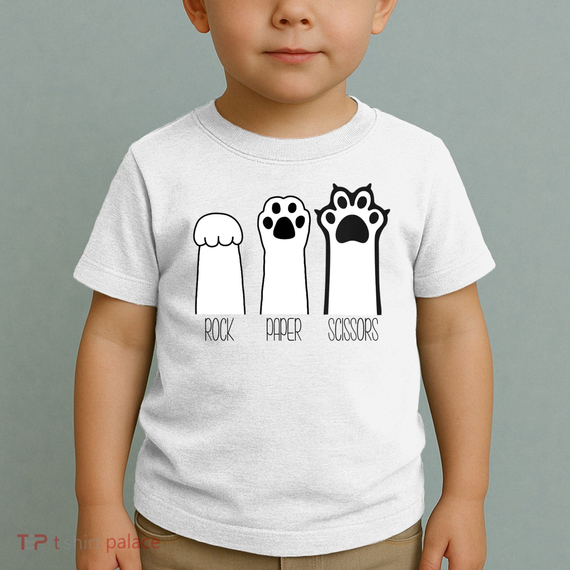 Funny Cat Rock Paper Scissors Cat Paws Cat Lover Toddler T-Shirt