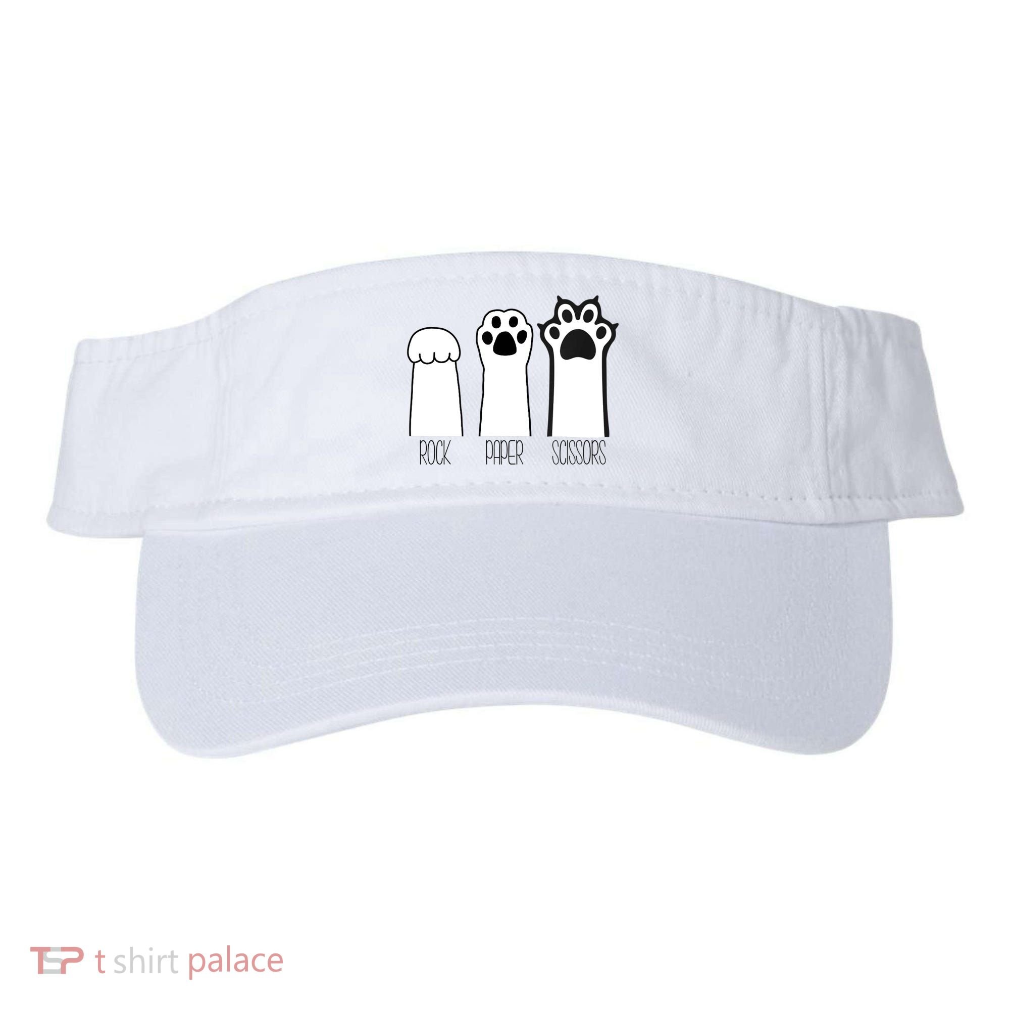 Funny Cat Rock Paper Scissors Cat Paws Cat Lover Visor