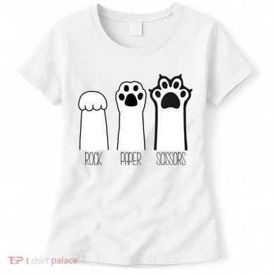 Funny Cat Rock Paper Scissors Cat Paws Cat Lover Women's T-Shirt