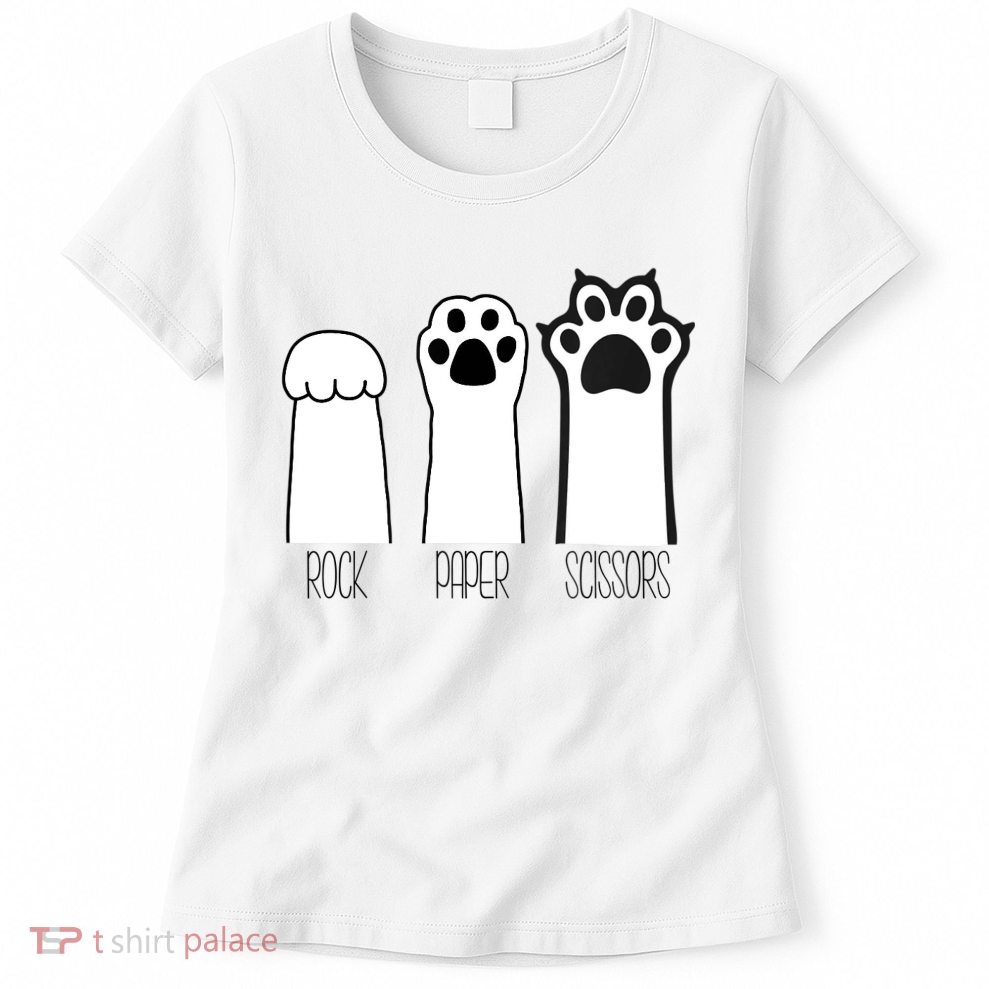 Funny Cat Rock Paper Scissors Cat Paws Cat Lover Women's T-Shirt