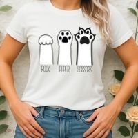 Funny Cat Rock Paper Scissors Cat Paws Cat Lover Women's T-Shirt thumb 2
