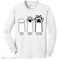 Funny Cat Rock Paper Scissors Cat Paws Cat Lover Kids Long Sleeve Shirt thumb 0