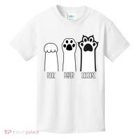 Funny Cat Rock Paper Scissors Cat Paws Cat Lover Kids T-Shirt thumb 0
