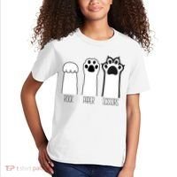 Funny Cat Rock Paper Scissors Cat Paws Cat Lover Kids T-Shirt thumb 2