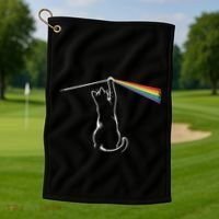 Funny Cat Rock Music Gift Funny Cat Golf Towel thumb 1
