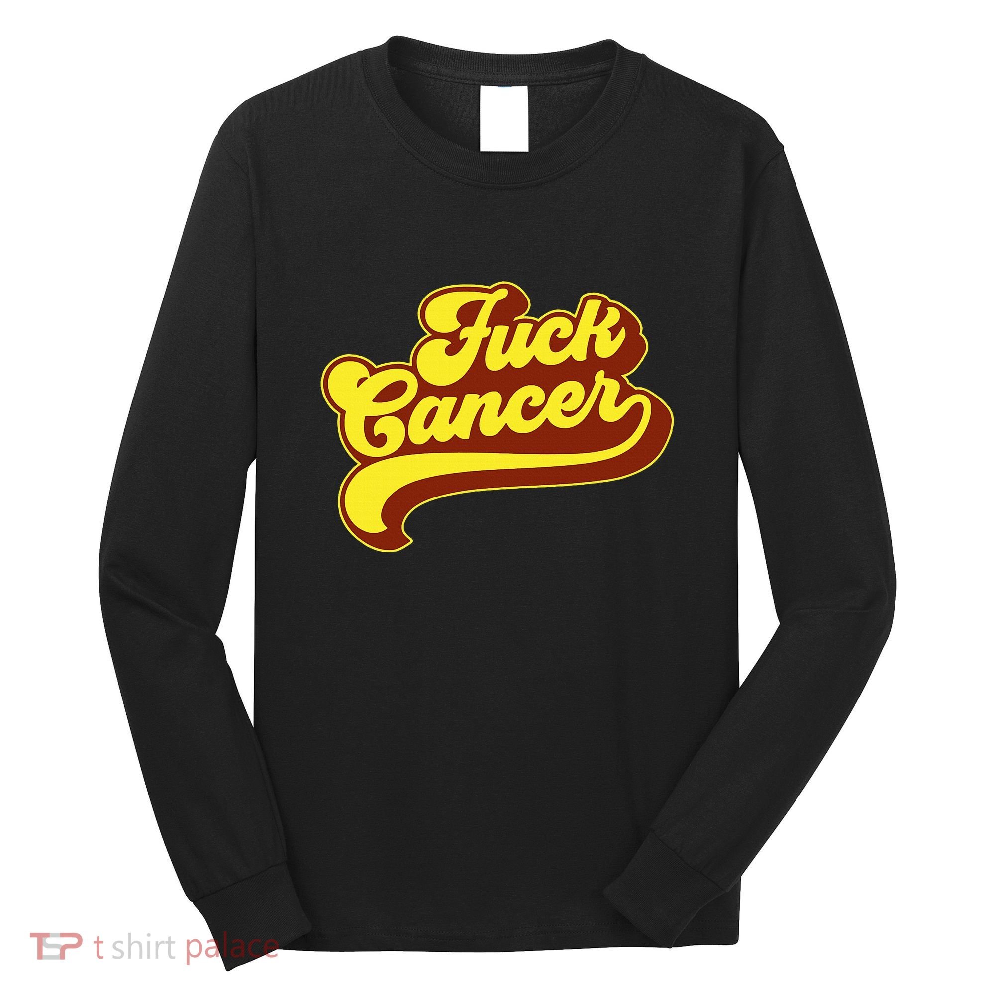 Fuck Cancer Retro 70s Gift For Cancer Survivor Long Sleeve Shirt