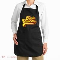 Fuck Cancer Retro 70s Gift For Cancer Survivor Apron thumb 2