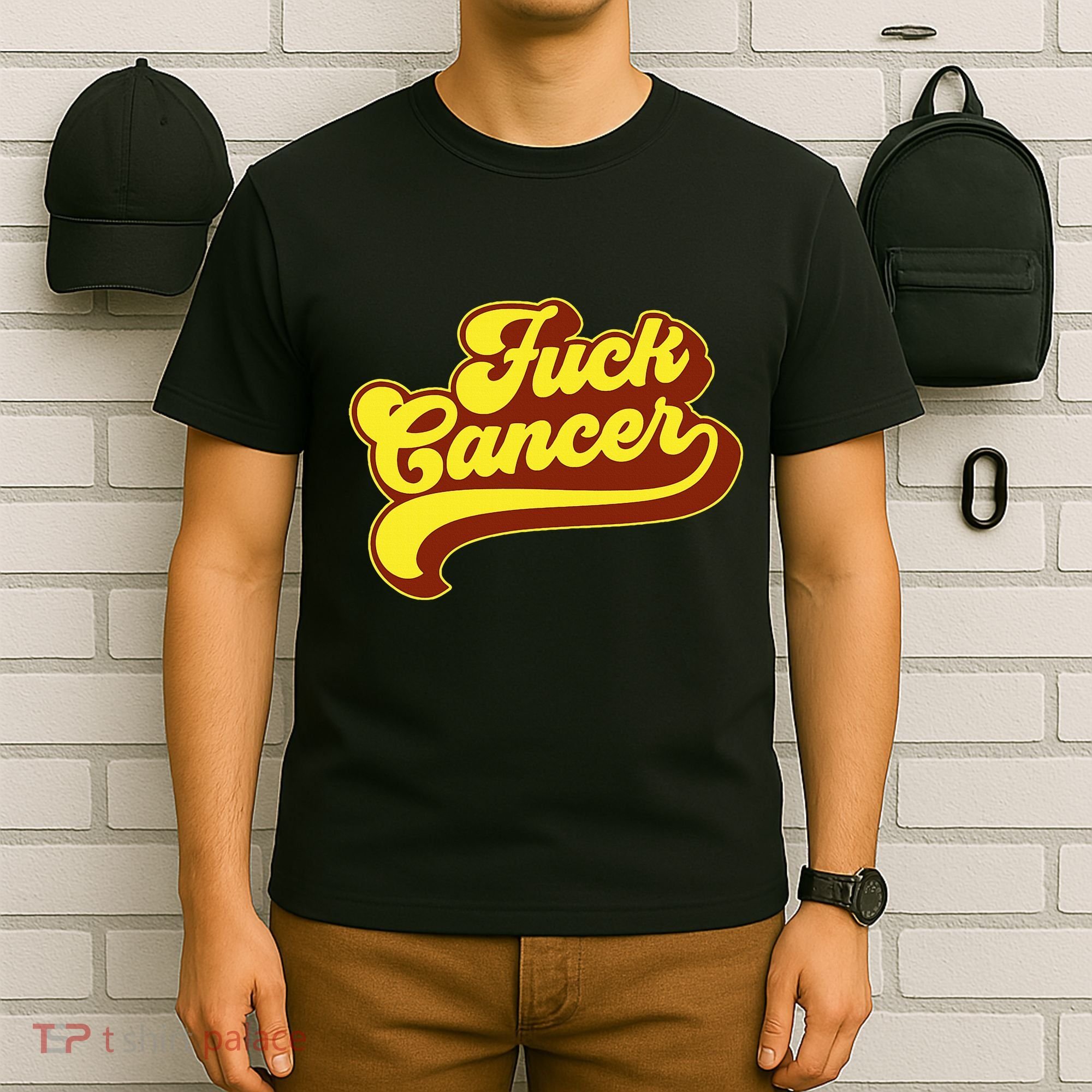 Fuck Cancer Retro 70s Gift For Cancer Survivor T-Shirt