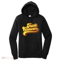 Fuck Cancer Retro 70s Gift For Cancer Survivor Women's Hoodie thumb 0
