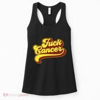 Fuck Cancer Retro 70s Gift For Cancer Survivor Women's Tank Top thumb 0