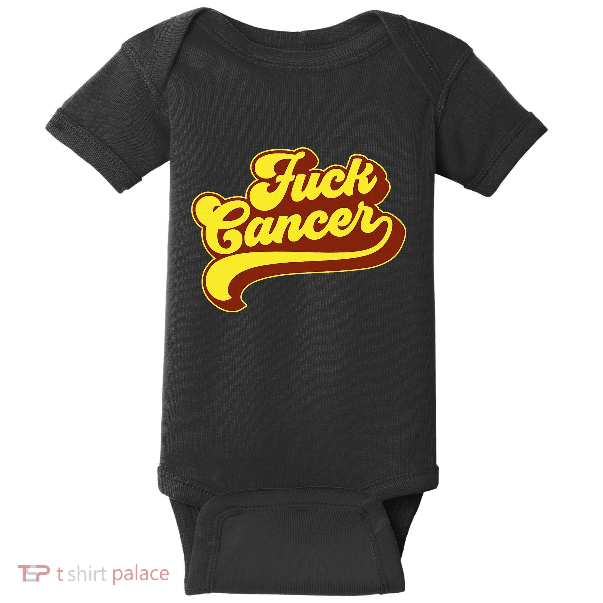 Fuck Cancer Retro 70s Gift For Cancer Survivor Baby Bodysuit