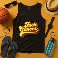 Fuck Cancer Retro 70s Gift For Cancer Survivor Tank Top thumb 4