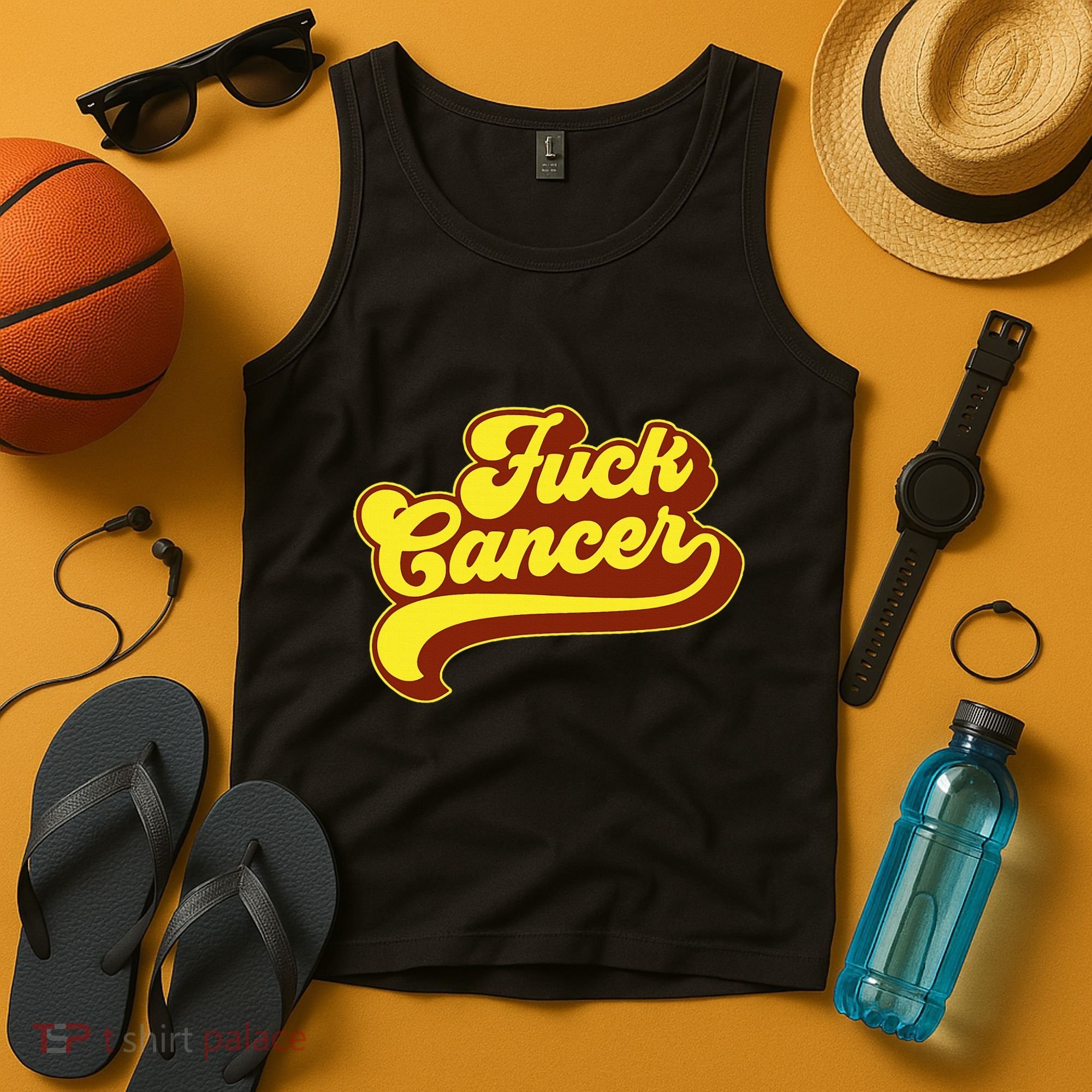 Fuck Cancer Retro 70s Gift For Cancer Survivor Tank Top