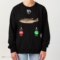 Fih Calling Remind Me Message Decline Accept Phone Call Fish Women's Sweatshirt thumb 0