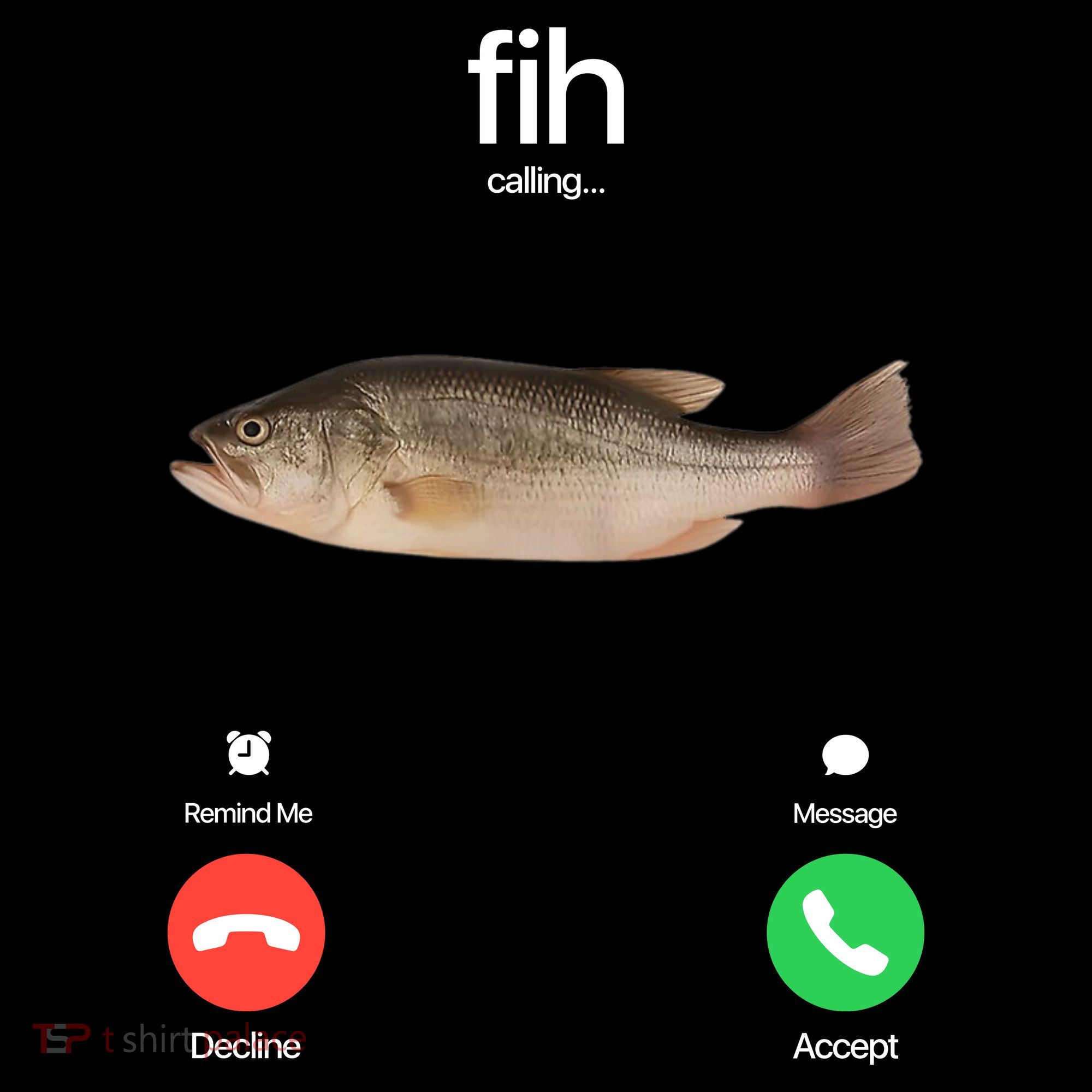 Fih Calling Remind Me Message Decline Accept Phone Call Fish Bucket Hat