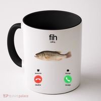 Fih Calling Remind Me Message Decline Accept Phone Call Fish Coffee Mug thumb 0