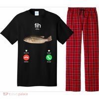 Fih Calling Remind Me Message Decline Accept Phone Call Fish Pajama Set thumb 0