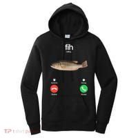 Fih Calling Remind Me Message Decline Accept Phone Call Fish Women's Hoodie thumb 0