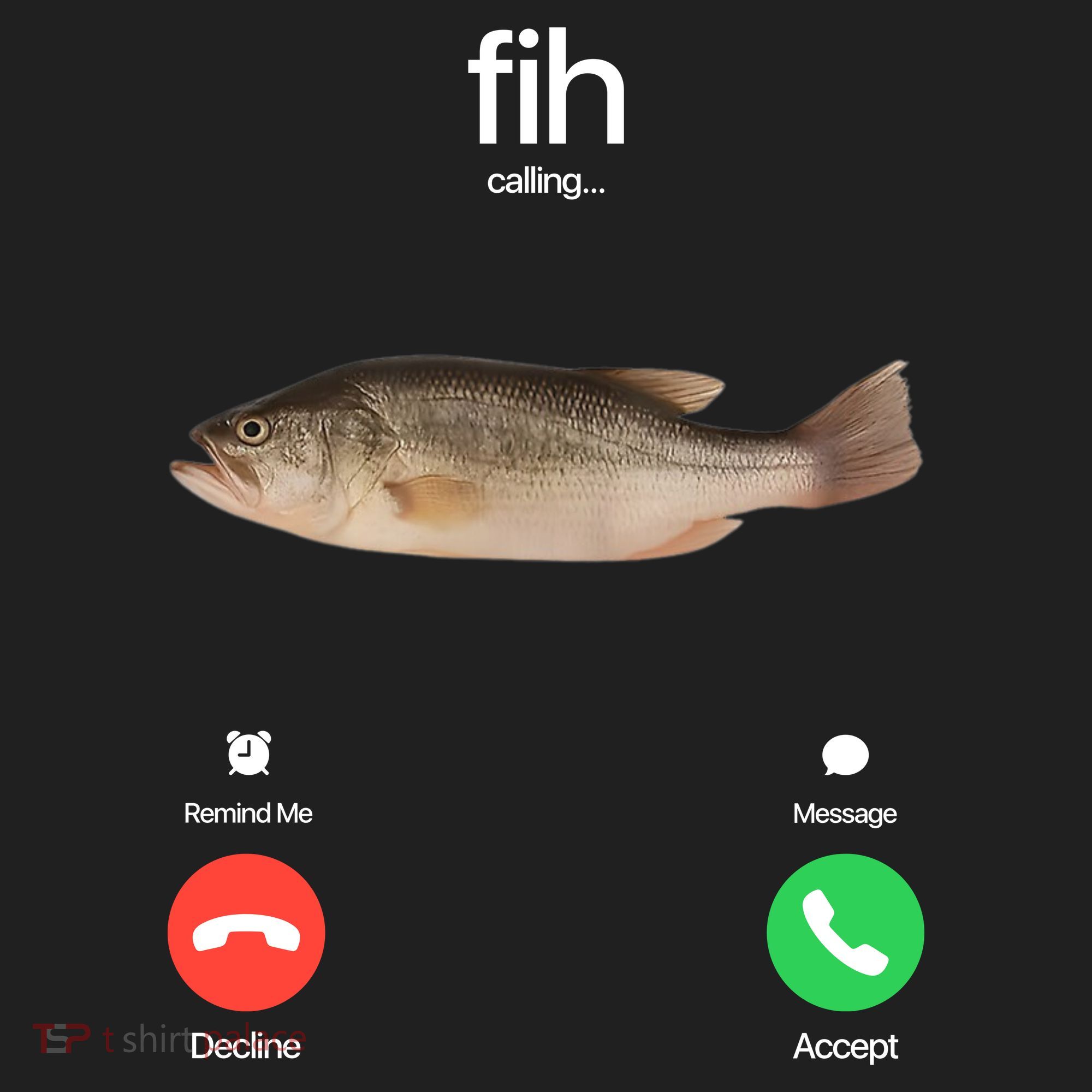 Fih Calling Remind Me Message Decline Accept Phone Call Fish Hat