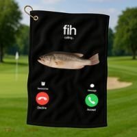 Fih Calling Remind Me Message Decline Accept Phone Call Fish Golf Towel thumb 1