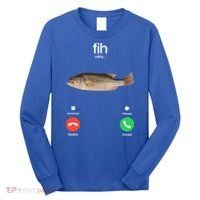 Fih Calling Remind Me Message Decline Accept Phone Call Fish Long Sleeve Shirt thumb 0
