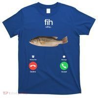 Fih Calling Remind Me Message Decline Accept Phone Call Fish T-Shirt thumb 0