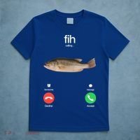 Fih Calling Remind Me Message Decline Accept Phone Call Fish T-Shirt thumb 5
