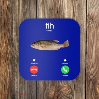 Fih Calling Remind Me Message Decline Accept Phone Call Fish Coaster