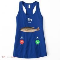 Fih Calling Remind Me Message Decline Accept Phone Call Fish Women's Tank Top thumb 0