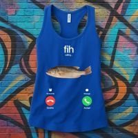 Fih Calling Remind Me Message Decline Accept Phone Call Fish Women's Tank Top thumb 3