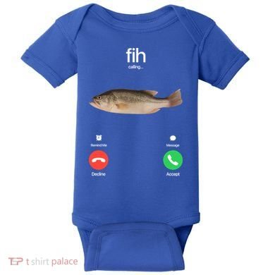 Fih Calling Remind Me Message Decline Accept Phone Call Fish Baby Bodysuit