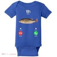 Fih Calling Remind Me Message Decline Accept Phone Call Fish Baby Bodysuit thumb 0
