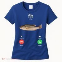 Fih Calling Remind Me Message Decline Accept Phone Call Fish Women's T-Shirt thumb 0