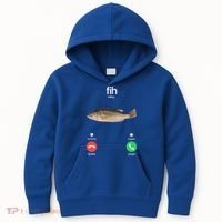 Fih Calling Remind Me Message Decline Accept Phone Call Fish Kids Hoodie thumb 0