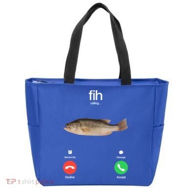 Fih Calling Remind Me Message Decline Accept Phone Call Fish Tote Bag