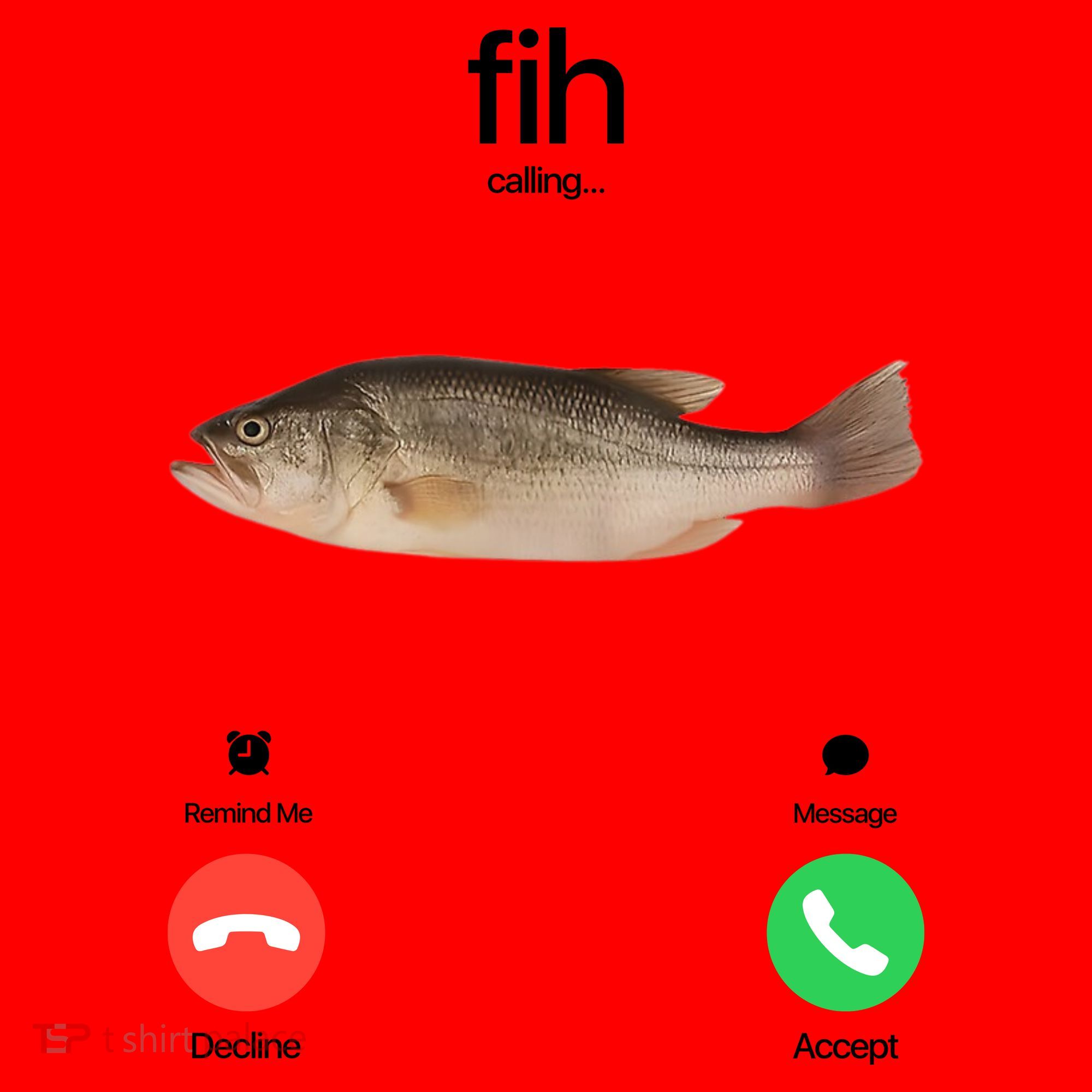 Fih Calling Remind Me Message Decline Accept Phone Call Fish Santa Hat