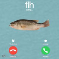 Fih Calling Remind Me Message Decline Accept Phone Call Fish Sueded Cloud Jersey T-Shirt thumb 2