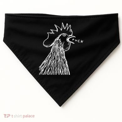 Funny Chicken Rooster Saying Fuck USA-Made Doggie Bandana