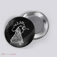 Funny Chicken Rooster Saying Fuck Button thumb 0