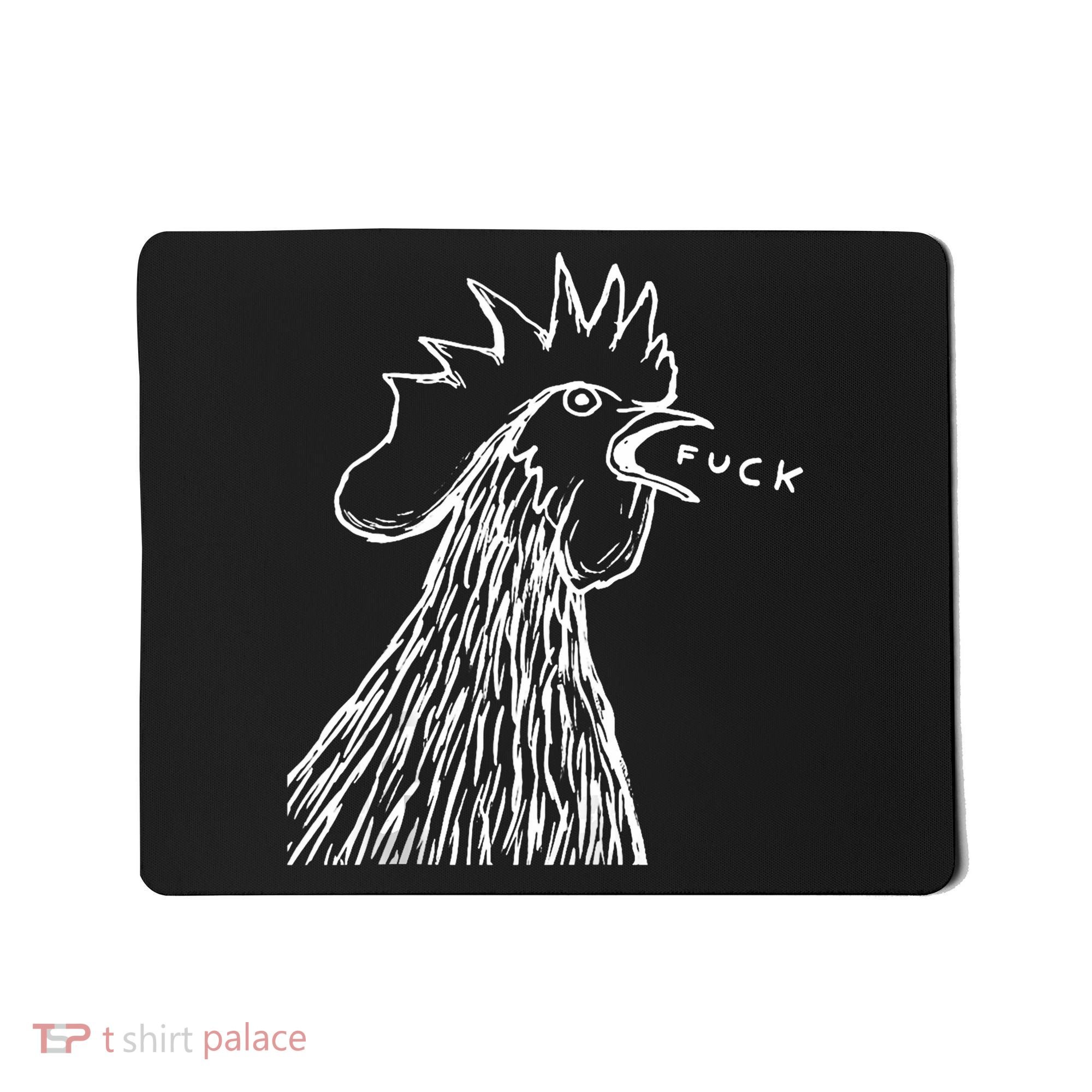 Funny Chicken Rooster Saying Fuck Mousepad