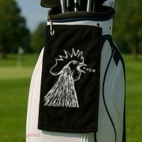 Funny Chicken Rooster Saying Fuck Golf Towel thumb 2