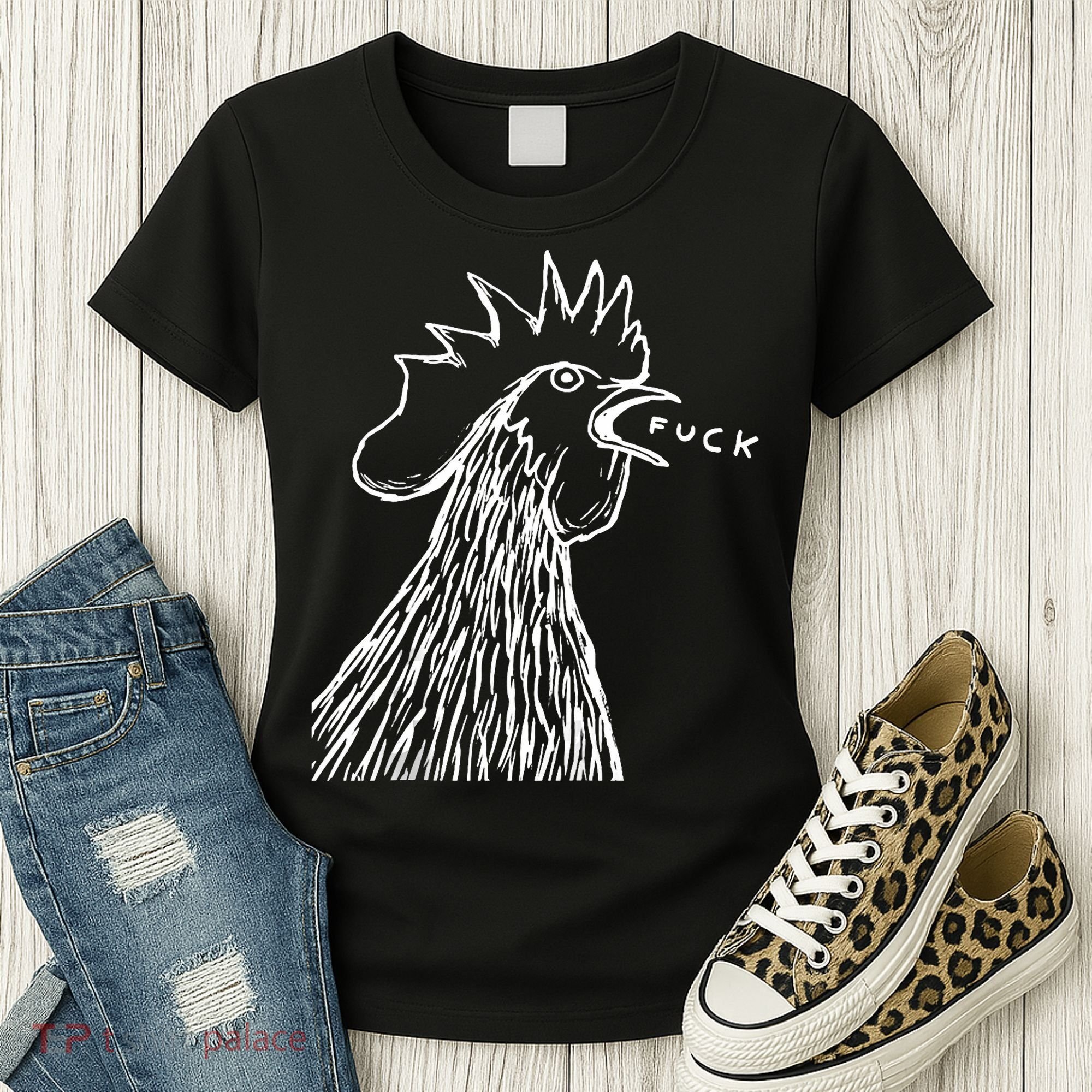 Funny Chicken Rooster Saying Fuck Women's T-Shirt