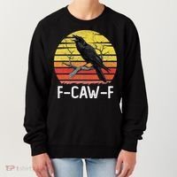 Funny Crow Retro Sunset Moonlit Raven Lovers F Caw F Women's Sweatshirt thumb 0