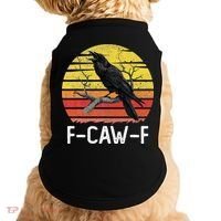 Funny Crow Retro Sunset Moonlit Raven Lovers F Caw F Doggie Tank thumb 0
