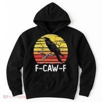 Funny Crow Retro Sunset Moonlit Raven Lovers F Caw F Hoodie thumb 0